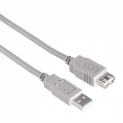 Hama USB kabel typ A-A, prodlužovací, 3m, šedý, nebalený
