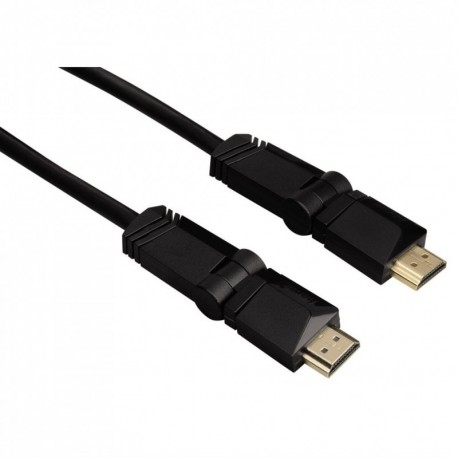 Hama HDMI kabel vidlice-vidlice, otočné vidlice (2 osy), pozlacený, 3*, 3 m