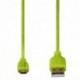 Hama micro USB kabel Flexi-Slim, oboustranný konektor, 0,75 m, zelený