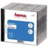 Hama CD Standard box, standardní obal na 1 CD/DVD, průhledný/černý, balení 10 ks (cena za balení)