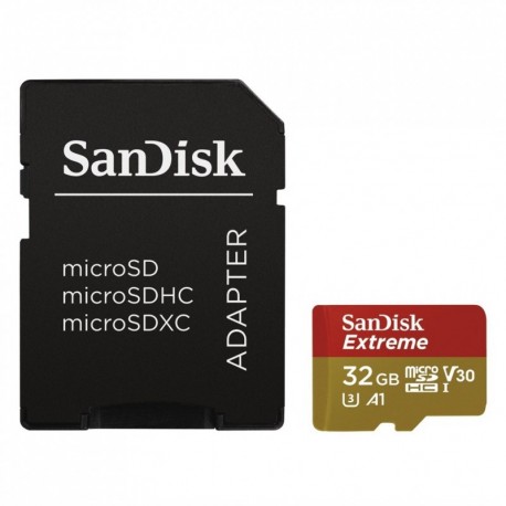 SanDisk Extreme micro SDHC 32 GB 100 MB/s A1 Class 10 UHS-I V30, adapter NÁHRADA ZA 173362