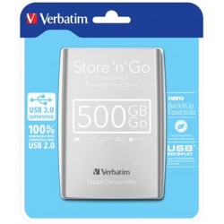VERBATIM HDD 2.5” 500GB USB 3.0 Silver