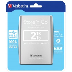 VERBATIM HDD 2.5” 2TB USB 3.0 Silver