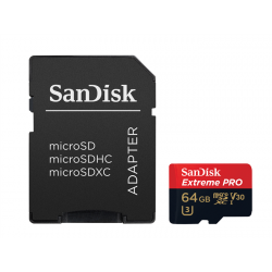 SanDisk Extreme Pro microSDXC 64 GB 100 MB/s A1 Class 10 UHS-I V30, Adaptér NÁHRADA 183520