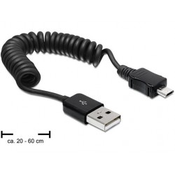 Delock kabel USB 2.0 A samec  USB micro B samec, kroucený kabel