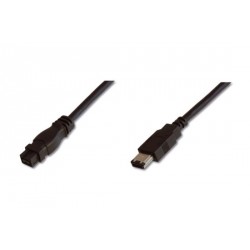 Digitus kabel FireWire 6pin - 9pin, 1,8m, černý