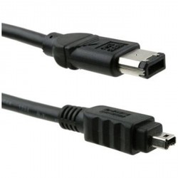 FireWire kabel IEEE 1394, IEEE 1394 (6pin) M- IEEE 1394 (4pin) M, 2m, černý