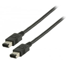 VALUELINE kabel FireWire/ 6-pin (M) - 6-pin (M)/ černý/ 2m