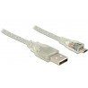 Delock Kabel USB 2.0 Typ-A samec USB 2.0 Micro-B samec 5m transparentní