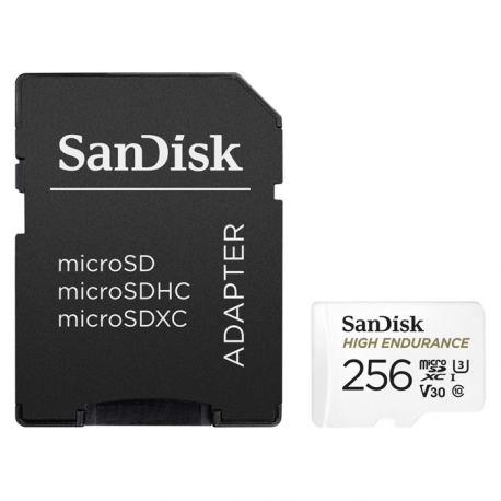 SanDisk microSDHC High Endurance Video 256 GB C 10 U3 V30, adaptér