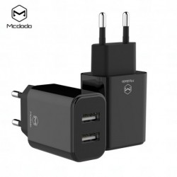 Mcdodo nabíječka 220V, 2x USB, 2.4A, bez kabelu, černá