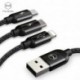 Mcdodo 3 v 1 kabel, Lightning / MicroUSB / USB C, 3A, 1.2m, černý
