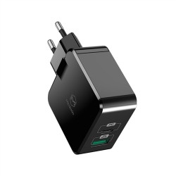 Mcdodo nabíječka 220V, USB / USB C Power Delivery, 30W,  bez kabelu, černá
