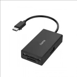 Hama USB-C hub/čtečka karet OTG, SD, microSD, USB-A