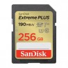 SanDisk Extreme PLUS 256 GB SDXC Memory Card 190 MB/s and 130 MB/s, UHS-I, Class 10, U3, V30
