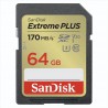 SanDisk Extreme PLUS 64GB SDXC Memory Card 170MB/s and 80MB/s, UHS-I, Class 10, U3, V30