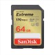 SanDisk Extreme 64GB SDXC Memory Card 170MB/s and 80MB/s, UHS-I, Class 10, U3, V30