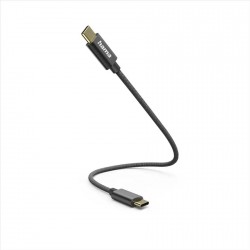 Hama kabel USB-C 2.0 typ C-C 0,2 m, opletený, černý