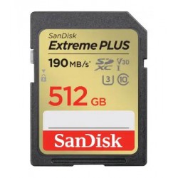 SanDisk Extreme PLUS 512 GB SDXC Memory Card 190 MB/s and 130 MB/s, UHS-I, Class 10, U3, V30